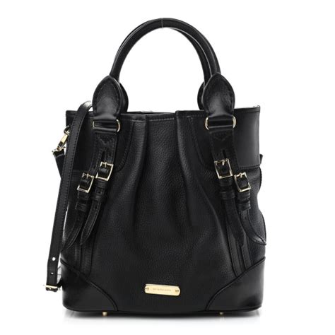 BURBERRY Calfskin Medium Whipstitch Tote Black